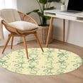 thumbnail image 4 of Round Rugs 3Ft, Yellow Green Coastal Round Area Rug Washable Indoor Throw Carpet, Starfish Nautical Ocean Sea Wooden Small Non Slip Circle Rug for Bedroom Living Room Home Decor Aesthetic, 4 of 8