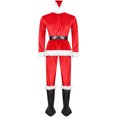 thumbnail image 5 of Disfraz de Papá Noel para hombre, talla M-4XL, uniforme de cosplay navideño para adultos, ropa para actuaciones en el escenario, 5 of 5
