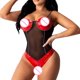 thumbnail image 5 of Gibobby Conjunto Lencería Tanga Y Bralette Ropa Lencería para Mujer Encaje Interior Halter Chemise V Cuello Camisón Sexy Ropa de Dormir Camisón Malla(Rojo, CH), 5 of 5