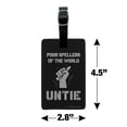 thumbnail image 5 of Poor Spellers of the World Untie Unite Funny Humor Rectangle Leather Luggage Card Suitcase Carry-On ID Tag, 5 of 5