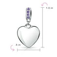 thumbnail image 4 of Bling Jewelry Womens A-Z Monogram Purple Crystal Initial Bead Charm Heart, 4 of 4