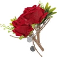 thumbnail image 5 of Red Wedding Boutonniere Rose Corsages for Groom and Bride 2Pcs Pack, 5 of 5