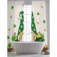thumbnail image 5 of St. Patrick's Day Sheer Curtains 84 Inch Length 2 Panels Set Window Treatments, Shamrocks Gnomes Coin Beige Leaves Rod Pocket Semi Curtains for Living Room/Bedroom/Kitchen Décor, 104"W x 84"L, 5 of 7