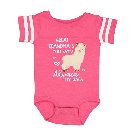 

Inktastic Great Grandma s You Say Alpaca My Bags Gift Baby Boy or Baby Girl Bodysuit