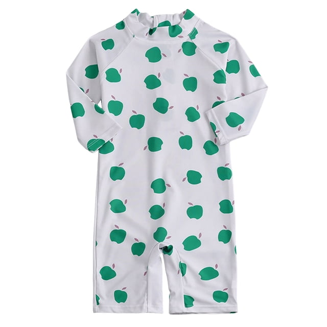 Baby Girl One Swimsuit Sunsuit with Full-Length Zipper UPF 50+ Sun Protection Infant Swimwear