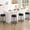 Black 4PCs, variant on Modern 24” Swivel Bar Stools Set of 4, Counter Height PU Leather Barstools with Sturdy Metal Frame and Footrest, Backless Round Stools for Kitchen Island or Pub Table, Black