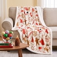 thumbnail image 2 of AMARHH Reversible Christmas Plush Throw Blanket, Soft Sherpa Fleece Holiday Print Fleece Blanket, Cozy Couch Bedroom Winter Holiday Decor, 2 of 6