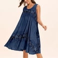 thumbnail image 2 of TopLLC Robes d'Été pour Femmes 2022, Robe Bohème Décontractée Tendance, Robe Midi à Fleurs à Col Rond pour Dames Grande Taille, Robe Débardeur de Plage Ample, 2 of 4