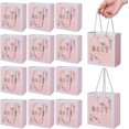 thumbnail image 6 of 24 Pcs Gift Bags with Handles 2.8x5.5x5.9inch Kraft Paper Gift Bags with Best Wishes To You Words Party Favor Bags Reusable Gift Bags for Business Shopping Wedding Birthday Party Turquoise, 6 of 9