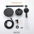 thumbnail image 7 of Boyel Living 5-Spray Patterns with 2.4 GPM 9 in. Wall Mount Dual Shower Heads with Pressure Balance Valve and Trim in Matt Black, 7 of 7