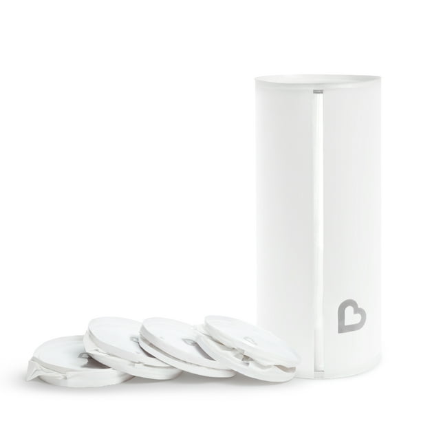 Munchkin Toss Disposable Diaper Pail, Holds 30 Diapers, White, 5 Pack