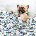 thumbnail image 3 of Yiaed Hawaii Palms Print Dog Blankets-Cat Blanket Washable for Couch Protection,Puppy Blanket, Soft Plush Reversible Throw Furniture Protector-Large, 3 of 8