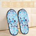 thumbnail image 2 of House Slippers for Women Men - Math Print ruler blue Lightweight House Shoes Fuzzy Slippers, Soft Slip-On Cozy House Slippers for Woman Indoor Outdoor, 2 of 7