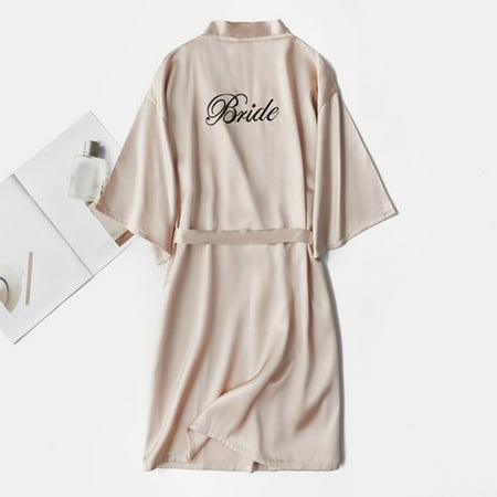 

Women s Soild Satin Sleepwear Pajamas Bathrobe Nightgown For Bride Wedding Party Please buy one or two sizes up