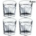 thumbnail image 2 of Coofit Drinking Glass Cups Small: 4PCS Round Square Milk Cups Whiskey Glasses for Water, 2 of 9