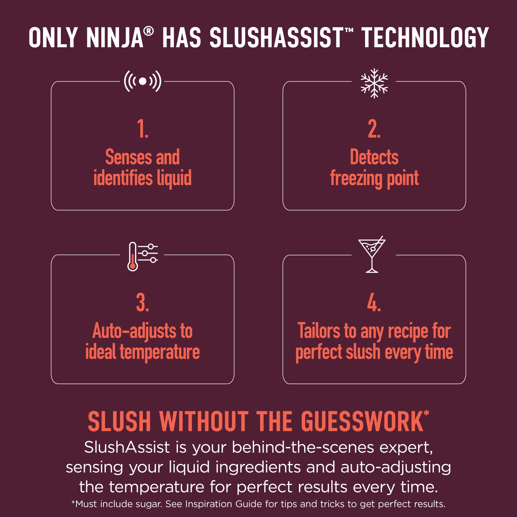 Ninja SLUSHi Smart Frozen Drink Maker, SlushAssist Technology, FS351BR Crema