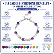 JeenMata Jewelry JeenMata 3.5 Carat February Amethyst Birthstone Double Layer Bracelet - in White… — $19.00 (21% off)