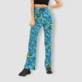 thumbnail image 2 of YDLCAFD Women's High Waisted Floral Print Pants With Flared Leg And Elegant Pattern, 2 of 5