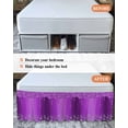 thumbnail image 7 of Modern Purple Wrap Around Bed Skirts for Queen Bed 18" Drop, Bed Skirt with Adjustable Elastic Belt Dust Ruffle Bed Valance for Bedroom Hotel Luxury Abstract Diamond Luxury Gradient Bed Frame Cover, 7 of 7