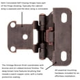 thumbnail image 2 of Hickory Hardware P2710f-10Pack 1/2" Overlay Traditional Cabinet Door Hinge - Nickel, 2 of 5