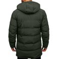 thumbnail image 4 of Men's Long Winter Coats Single Breasted Zipper Warm Water Resistant Puffy Hooded Windbreaker Insulated Thicken Jackets with Hood Waterproof Jackets For Men's Coat, 4 of 7