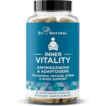 Vitality Cortisol Manager – Fight Fatigue, Feel Calm & Balanced – Healthy Cortisol, Focused Energy, Adrenal Support – Ashwagandha Supplement with Rhodiola, L-Tyrosine, Holy Basil – 60 Veg Capsules