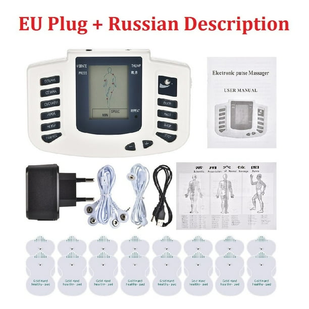 Estimulador eléctrico JR309 EMS Tens para todo el cuerpo, masaJeador de terapia muscular, masaJe de acupuntura, botón ruso