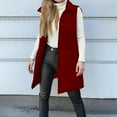 thumbnail image 5 of Wutalume Women's Long Vest Plain Sleeveless Hooded Winter Vest Outwear Jacket, Lightweight Warm Coat for Layering and Casual Fashion in Cold Seasons,Wine 2XL, 5 of 5