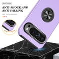 thumbnail image 4 of Allytech Hybrid Case for Google Pixel 9 Pro XL with 360° Rotatable Ring Kickstand, Soft TPU + Rugged PC, Screen Lens Protection Shockproof Anti-Fall Magnetic Car Mount Back Case - Purple, 4 of 7
