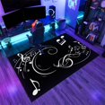 thumbnail image 3 of Black White Music Area Rugs, Simple Musical Note Design Carpet, Ultra Soft Washable Non Slip Low Pile Rug for Gameroom Bedroom Living Room Playroom Home Decor Mat 3x4ft, 3 of 8