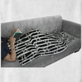 thumbnail image 5 of Abstract Soft Flannel Fleece Blanket, Monochrome Layout of Vertical Straight Stripes with Squares on the Back, Cozy Plush for Indoor and Outdoor Use, 50" x 70", Charcoal Grey White, by Ambesonne, 5 of 5