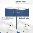 thumbnail image 4 of Bellemave 30" Bathroom Vanity with Sink, Cabinet with Sink Combo Set with Top, Bathroom Storage Cabinet with 3 Drawers and 1 Soft Closing Door, 30 Inch Vanity with Sink for Bathroom（Blue）, 4 of 9