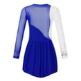 thumbnail image 6 of TTAO Kids Girls Figure Skating Dress Long Sleeves Rhinestone Ballet Dance Leotard Performance Costume Royal Blue 12, 6 of 7