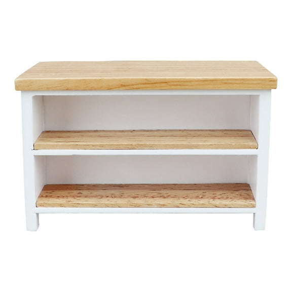 COMPUKAS Dollhouse Table Decoration White Wood 1Pcs Collectible Minimalist Furniture