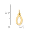 thumbnail image 3 of Diamond2Deal 14K Yellow Gold Small Slanted Block Letter O Initial Pendant for Women, 3 of 5