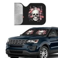 thumbnail image 4 of KAKALAD Sugar Skull Flower 02 Folding Aluminum Windshield Car Sun Shades 51"x 27.5", 4 of 9
