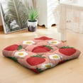thumbnail image 4 of Fresh Strawberry Cushion&nbsp;– 22x22 Inch Large Floor Pillow, Dutch Velvet, Sweet Red Berry Print for Meditation, Yoga & Balcony Seating, 4 of 6