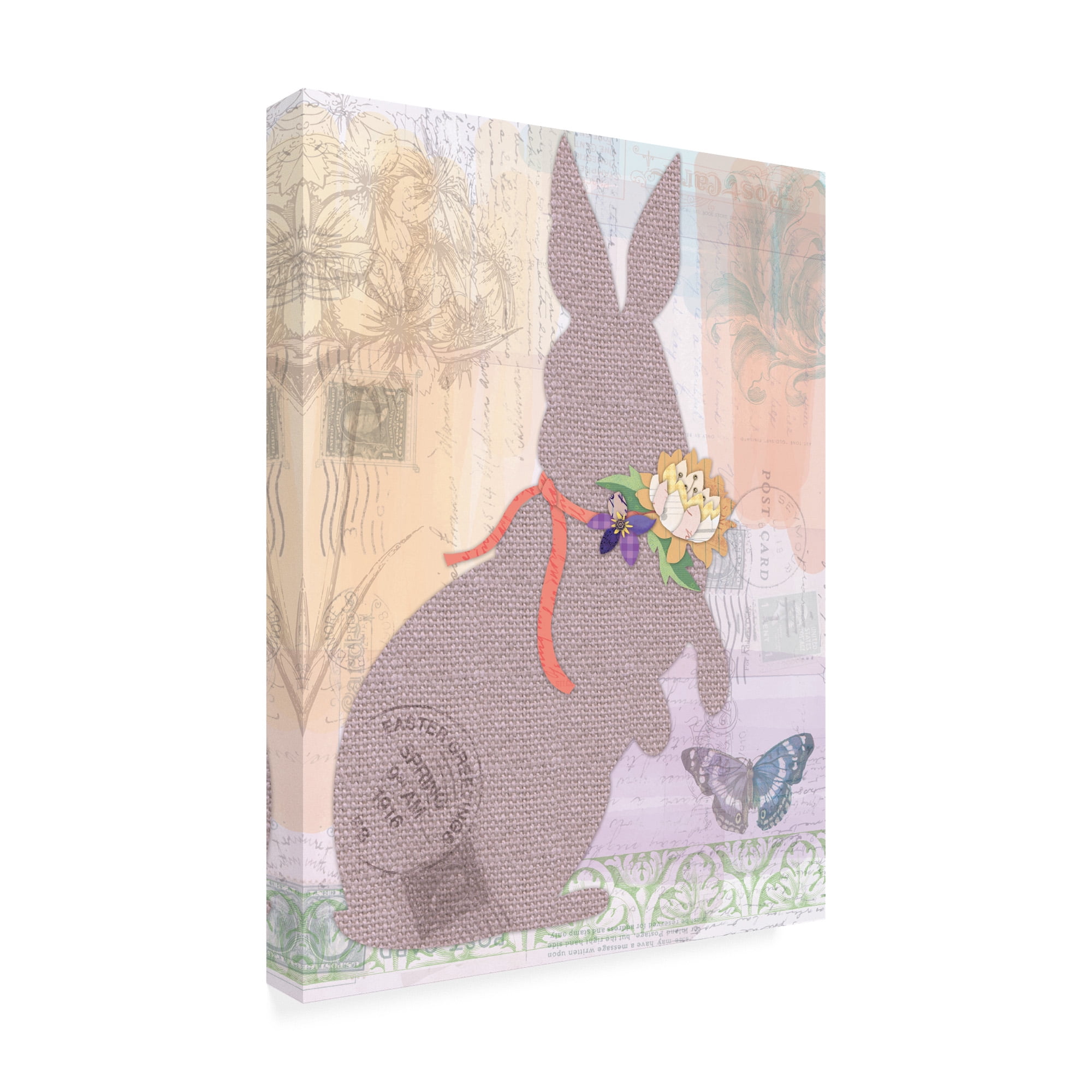 Trademark Fine Art 'Burlap Bunnies 1' Canvas Art by Holli Conger