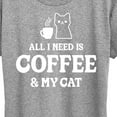 thumbnail image 3 of Instant Message - All I Need Coffee Cat - Women's Short Sleeve Graphic T-Shirt, 3 of 6