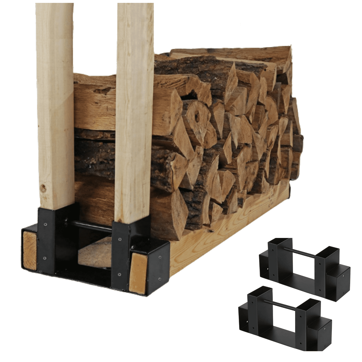 One Pair Outdoor Firewood Log Rack Bracket Kit Log Storage Rack Bracket Kit 