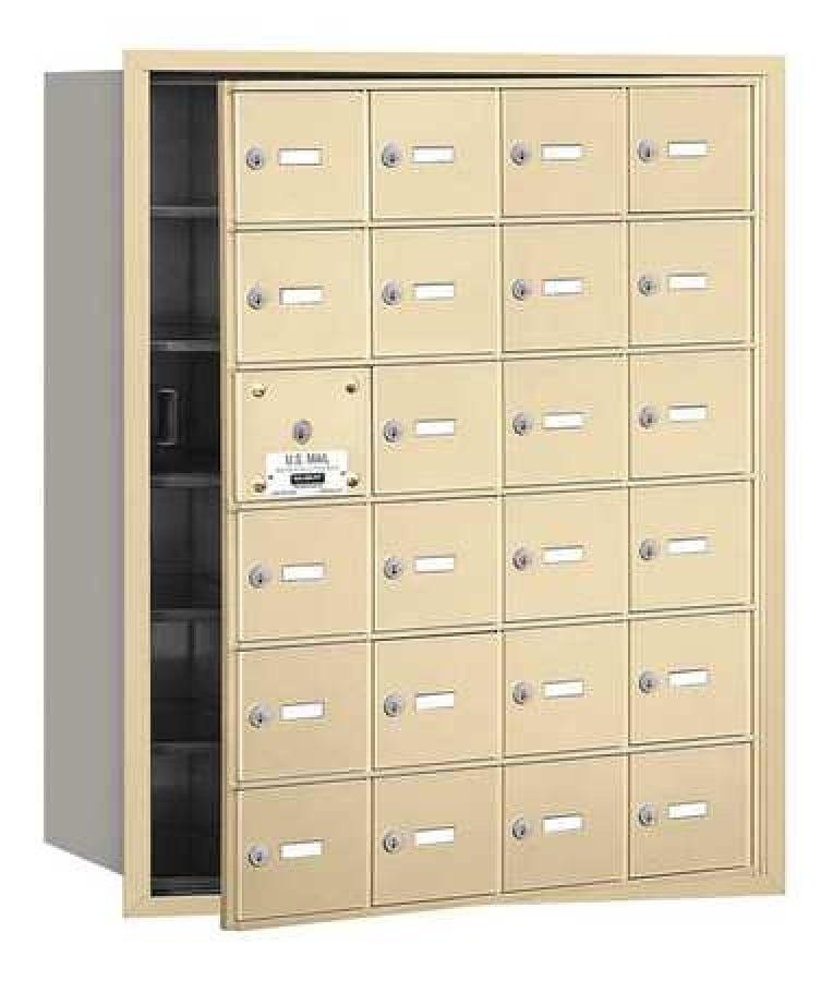 4B+ Horizontal Mailbox - 24 A Doors (23 usable) - Sandstone - Front Loading - USPS Access