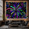thumbnail image 6 of Cosmic Firework Burst Against Black Sky, Energetic Psychedelic for Gaming Enthusiasts, Neon Radial Wall Decor, Birthday Gift Tapestry Wall Hanging for Dorm and Bedroom, 6 of 7