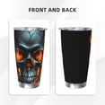 thumbnail image 3 of KLL Flame Metal Skull Print 40oz Stainless Steel Insulated Car Cup with Spillproof Lid - Keep Your Drink Hot or Cold on the Go-Straw Three-piece Set, 3 of 8