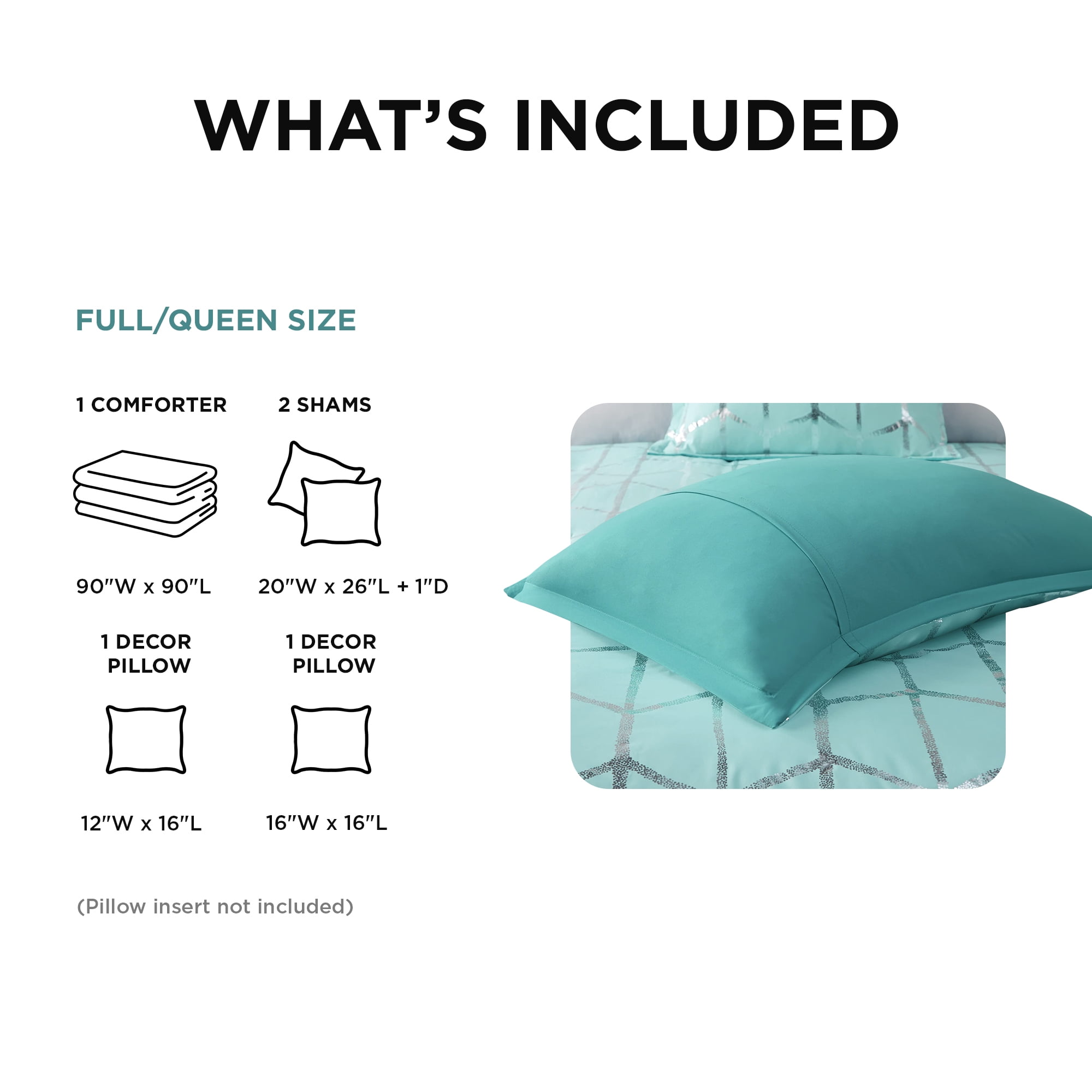 Intelligent Design Raina Metallic Printed Comforter Set in Aqua and Silver