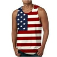 thumbnail image 4 of Cmfcve Men's Stars Stripes Tank Top Sleeveless Crew Neck Patriotic Shirt Independence Day Breathable Vintage Vest, 4 of 7