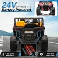 thumbnail image 6 of ThunderBolt 24V 2 Seater Ride on Car UTV for Kids, Electric Powered UTV with Remote Control, 4WD&4 Wheel Suspensions,Extra-Wide 20.47in Seat Ride on Toys for Boys Girls, LED Lights,Bluetooth, 6 of 7