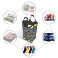 thumbnail image 3 of DouZhe 50L Panier Laundry Rectangulaire, Rétro Inspirations de Conception Ethnique Imprime Imperméable Pliable Panier Laundry avec Poignées en Aluminium, 3 of 6