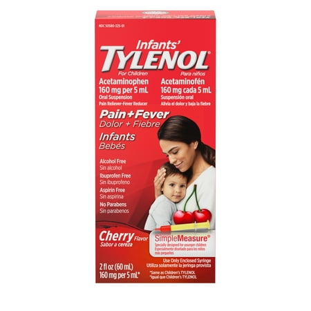 Infants' Tylenol Acetaminophen Liquid Medicine, Cherry Flavor, 2 fl oz