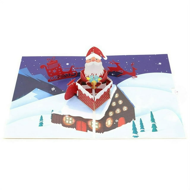 Cartes de Noël 3D Cartes de Vœux Invitations de Fête Cadeaux Carte Postale