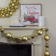 thumbnail image 2 of Northlight 3-Finish Shatterproof Ball Christmas Garland - 6' x 4" - Gold - Unlit, 2 of 3